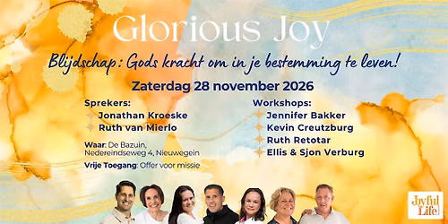 Glorious Joy Event 2026 — lezing in Nieuwegein